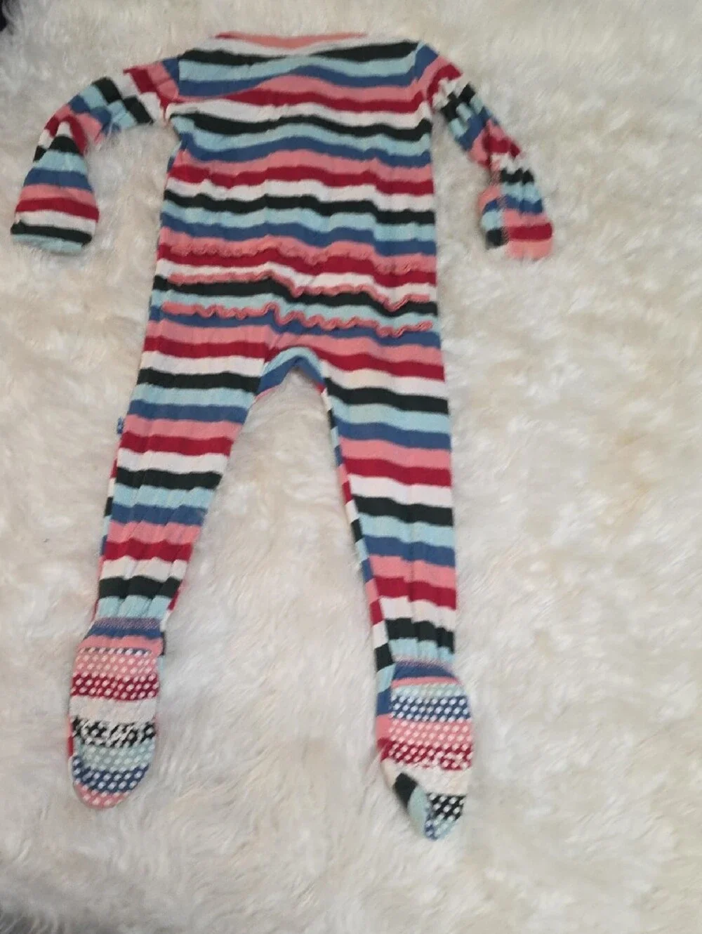 Kickee Pants Striped Footed Baby One-Piece Sleepers Lot of 2